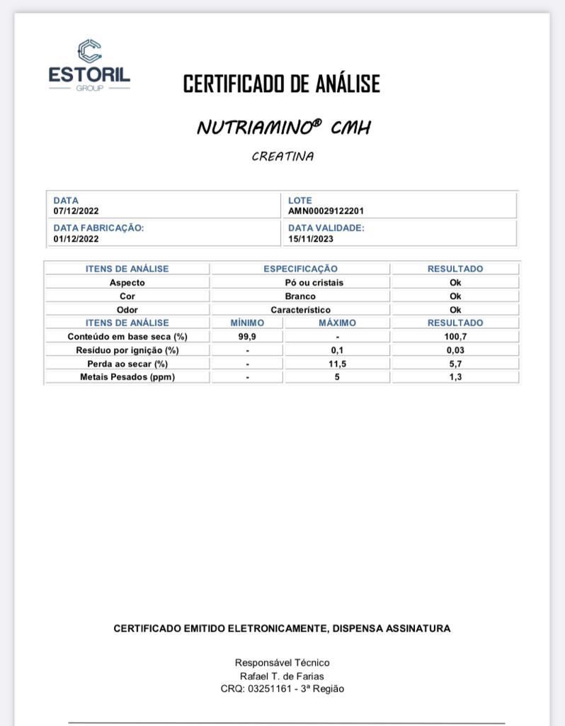 Creatina Monohidratada 100% Pura 150g